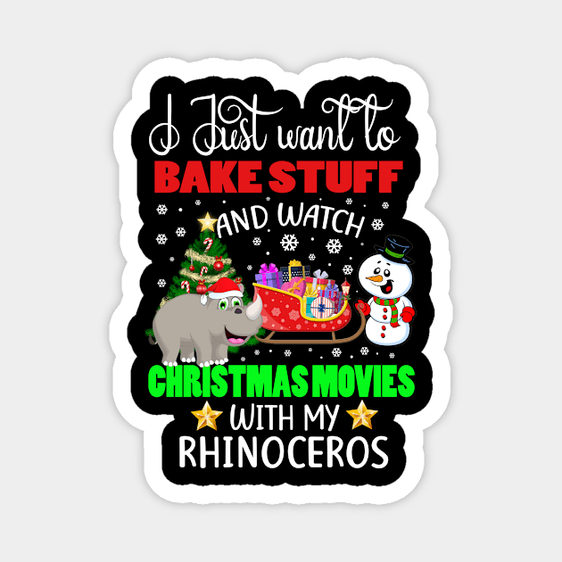 Bake Stuff And Watch Christmas Movies With My Rhinoceros Magnet by AdrianBalatee