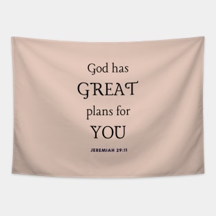 God has Great plans for You - Jeremiah 29:11 - Christian Apparel Tapestry