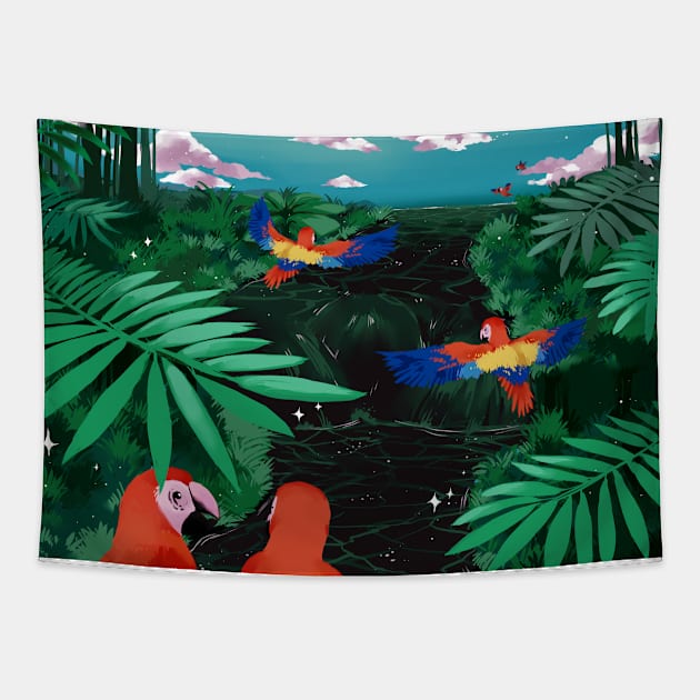 Tropical Party Tapestry by Shemii