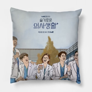 Hospital Playlist- K drama pop art poster Pillow