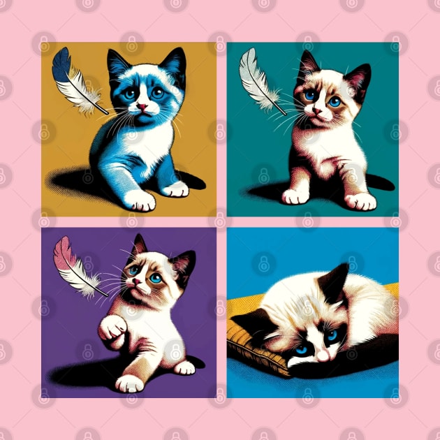 Snowshoe Pop Art - Cute Kitties by PawPopArt