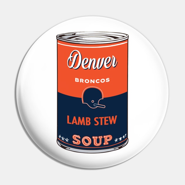 Denver Broncos Soup Can Pin by Rad Love