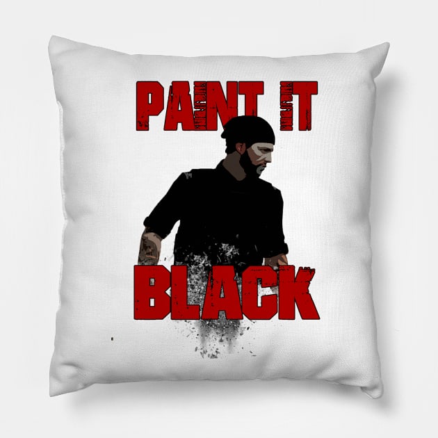 Wolf | Paint It Black Pillow by BloodLust180