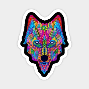 Psychedelic Wolf Magnet