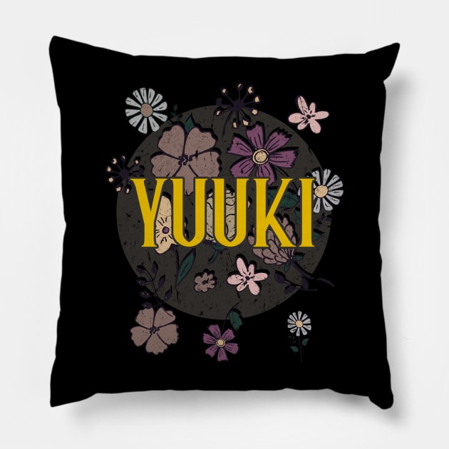 Aesthetic Proud Name Yuuki Flowers Anime Retro Styles Pillow by Kisos Thass