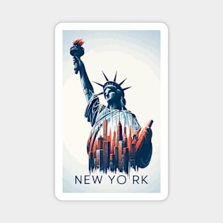 The Statue of liberty New York Abstract Cityscape Magnet