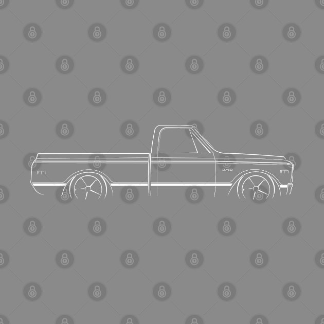 Chevy C-10 Pickup - profile stencil, white by mal_photography