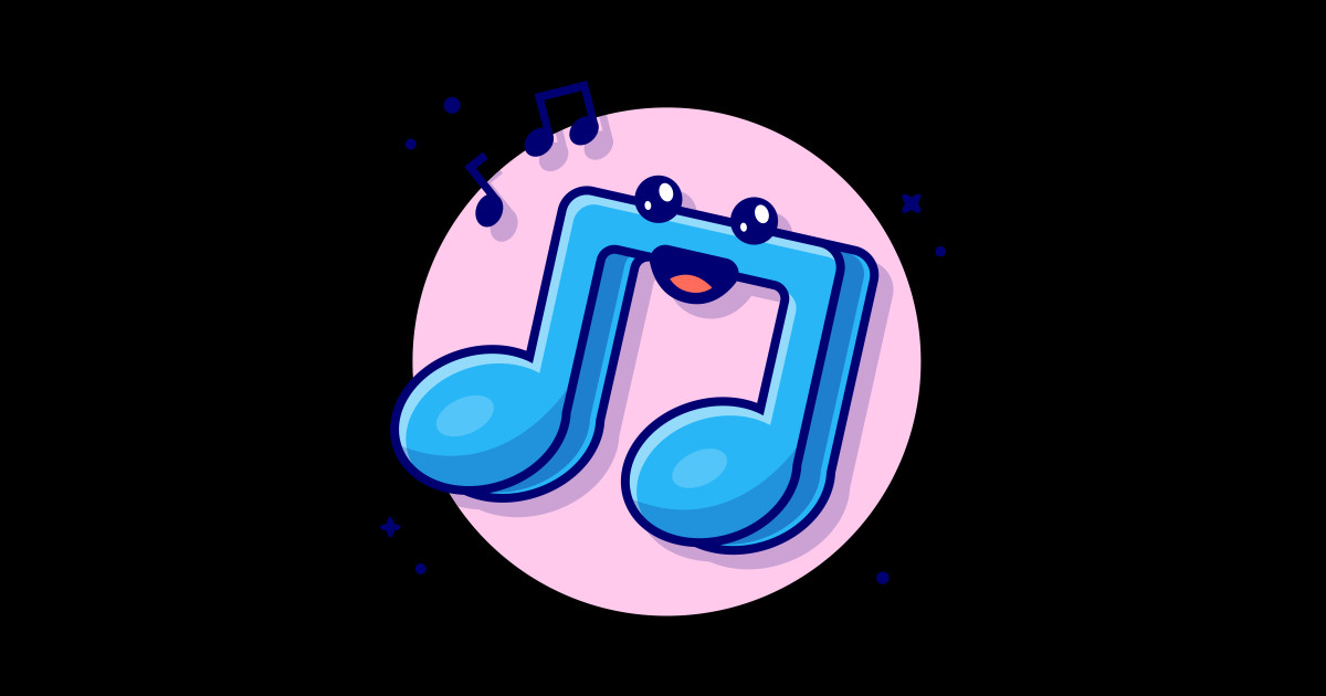 Cute Kawaii Music Note Cartoon Vector Icon Illustration - Music ...