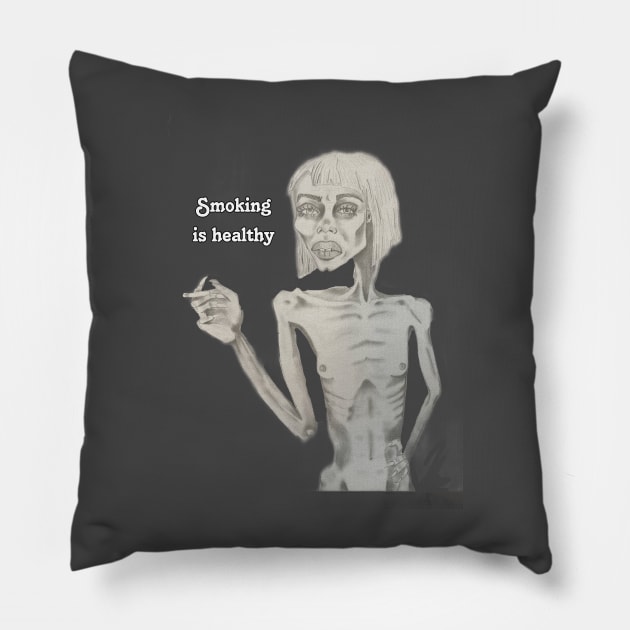 Smoking is Healthy Pillow by Miss_anthropic_libra