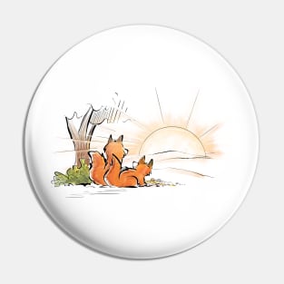 Foxes enjoying the sunset Pin