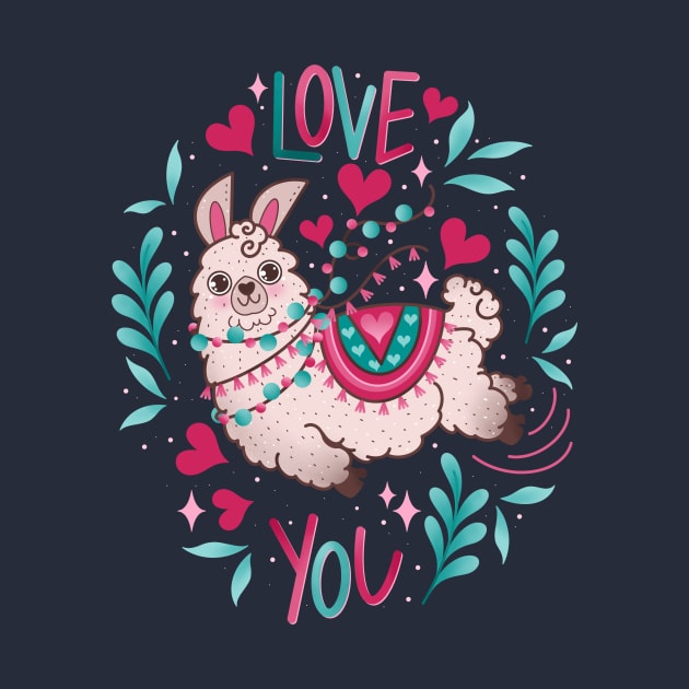 Love llama valentine by Tex doodles 