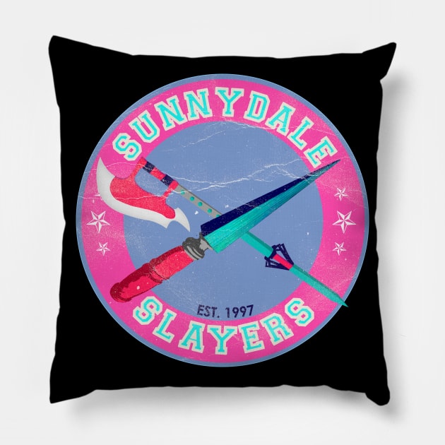 Sunnydale slayers varsity university logo Pillow by Afire