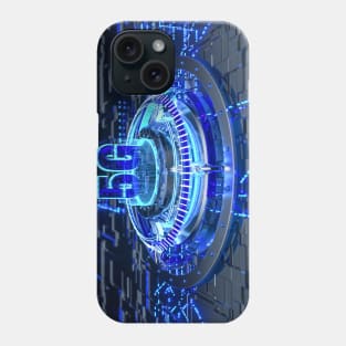 Blue 5G background illustration Phone Case