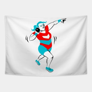 Female Shot Putter Tapestry