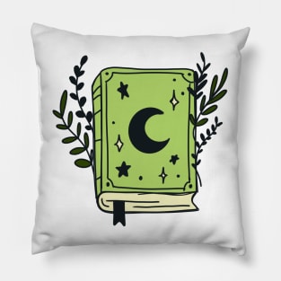 Spells Moon Book - Aesthetic Illustration Pillow