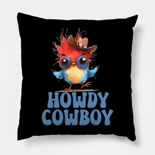 Fun Bird Howdy Cowboy Pillow