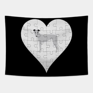 Whippet Heart Jigsaw Pieces Design - Gift for Whippet Lovers Tapestry