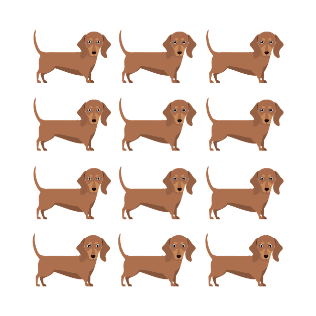 Brown Dachshund dog breed cute pattern by Maful