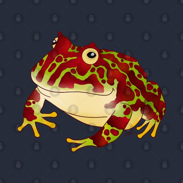 Red Ornate Pacman Frog by anacecilia