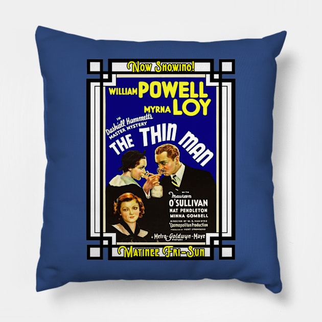 The Thin Man (Frame) Pillow by Vandalay Industries