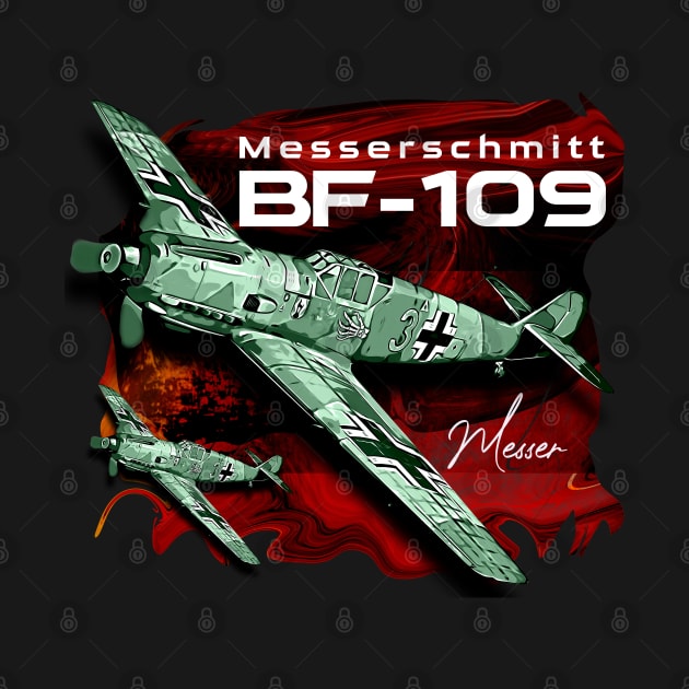 Messerschmitt BF-109 Luftwaffe Vintage Aircraft by aeroloversclothing