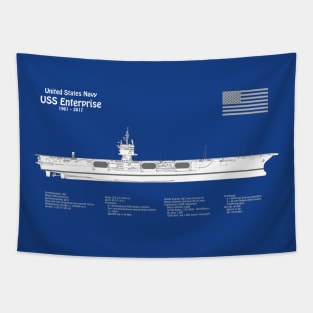 USS Enterprise Aircraft Carrier CVN-65 - ABDpng Tapestry