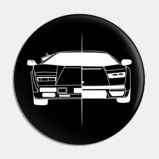 Countach White Outline Pin