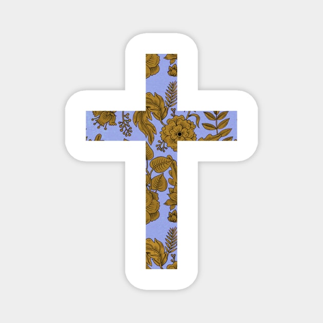 Floral Easter Cross Design Magnet by StylishTayla