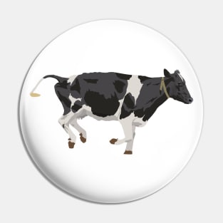 Running Black and White Cow Pin