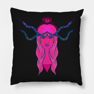 Mystic Snake Lady Pillow