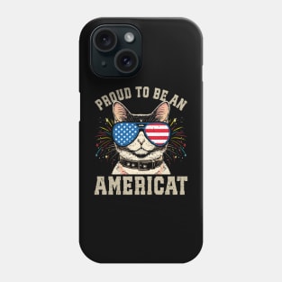 Cat US Flag Sunglasses Proud To Be An Americat Phone Case