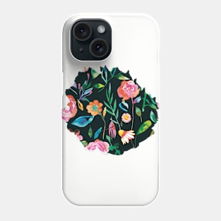 Flowers Roses and Daisies Black Phone Case