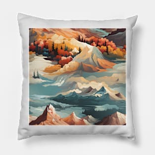 Fantasy Landscapes Mountains Pattern 5 Pillow