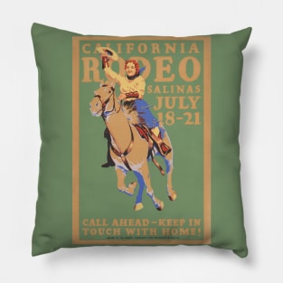 California Rodeo Salinas Vintage Poster 1930s Pillow