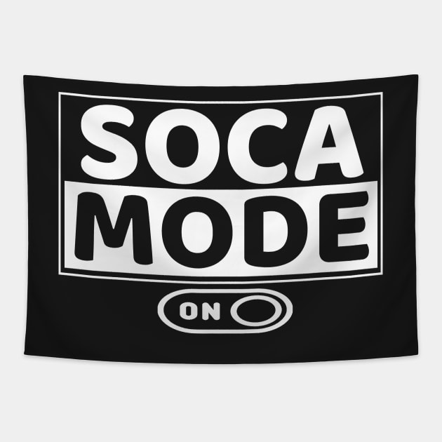 Soca Mode Brand Logo in White Print - Soca Mode Tapestry by Soca-Mode