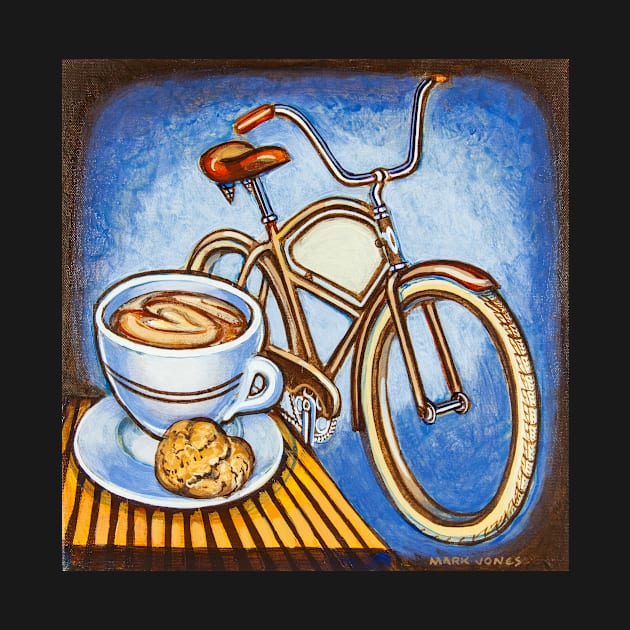 Brown Electra delivery bicycle coffee and amaretti by markhowardjones