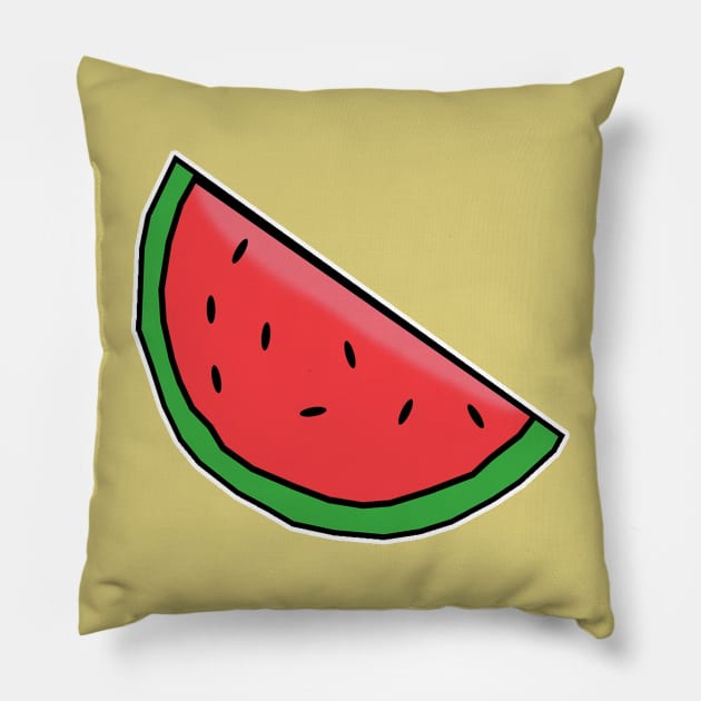 Watermelon Tropical Fruit Pillow by RainasArt