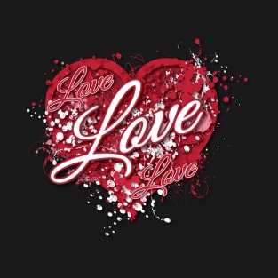 Love, Love, Love Heart Splatter T-Shirt