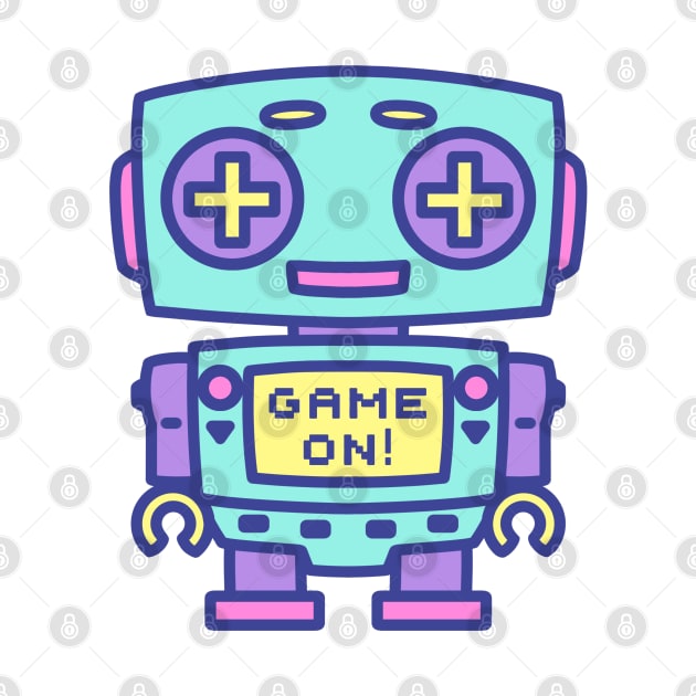 GAME ON pastel robot by Red_Flare_Art