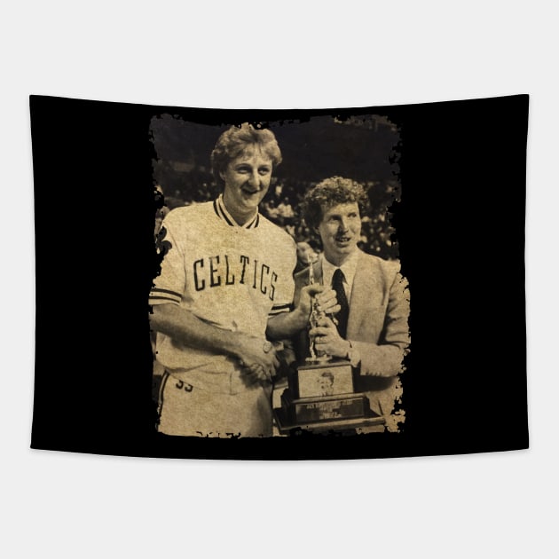 Larry Bird - 80's Celtics Tapestry by Omeshshopart