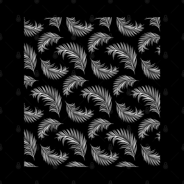 Black and white palm tree leaves by Spinkly