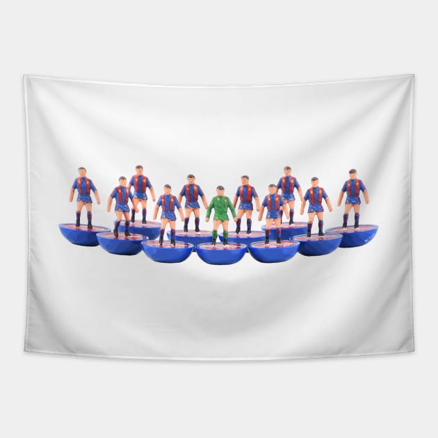 Barca subbuteo football team Tapestry by vancey73