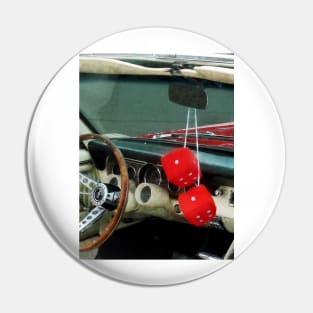 Cars - Red Fuzzy Dice in Converible Pin