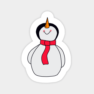 Red Scarf Snowman Magnet