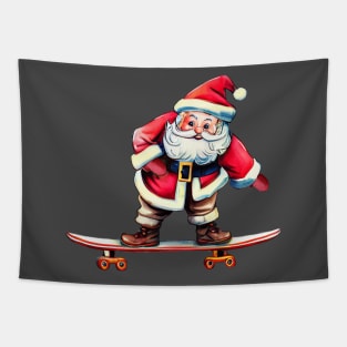 Skateboard Santa Tapestry