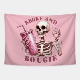 Broke and Bougie Skeleton Tapestry