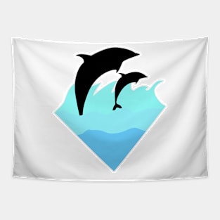 winter dolphin Tapestry