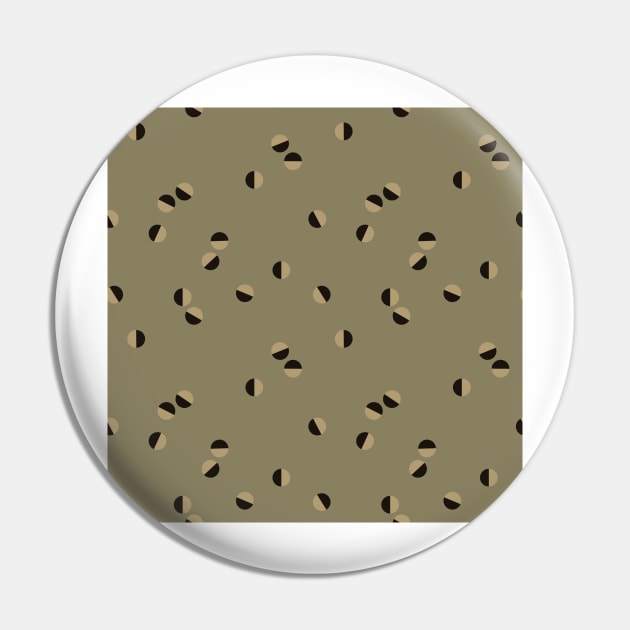 Scattered Dots Minimalist Geometric Pattern - Muted Earthy Olive Pin by Charredsky