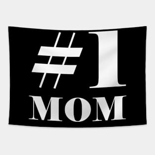 #1 Mom Bold White Tapestry