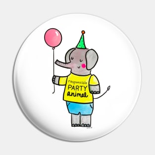 Responsible Party Animal Elephant Pin